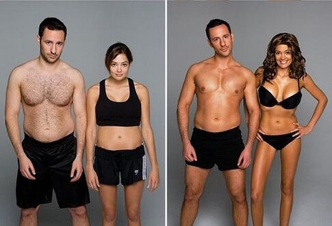 Sebelum dan selepas menurunkan berat badan